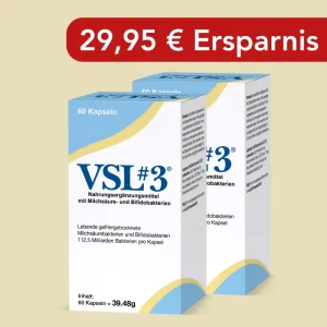 VSL#3® Kapseln – Hochdosierte Milchsäure- und Bifidobakterien  - Doppelpack: 2 x 60 Kapseln