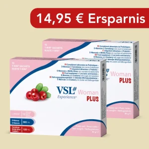 VSL#® Woman Plus – Milchsäurebakterien mit D-Mannose und Cranberry-Extrakt  - Doppelpack: 2 x 10 T-WIN®-Beutel