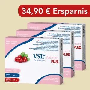 VSL#® Woman Plus – Milchsäurebakterien mit D-Mannose und Cranberry-Extrakt  - 3er-Vorteilsset: 3 x 10 T-WIN®-Beutel